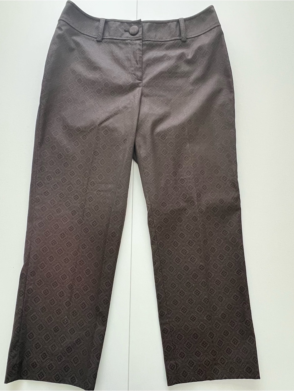Ann Taylor Women’s Margo Chocolate Brown Jacquard Capris Size 8